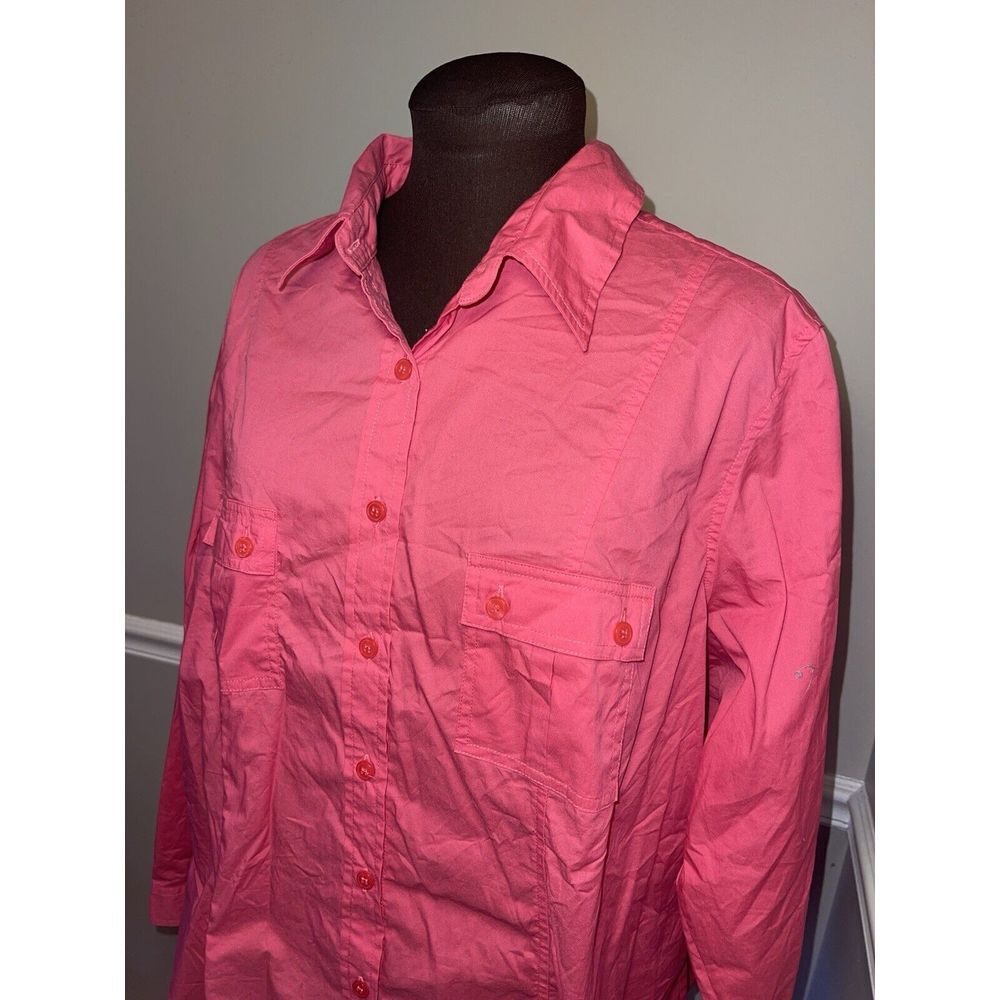 Avenue Pink Button Down Shirt Plus Size‎ 26/28 Stretch Classic Fit